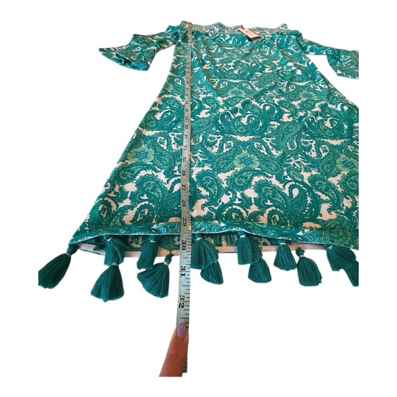 Cabana Life UPF 50 Women's Off-Shoulder Turquoise Resort Mini Dress Beach Cruise - Picture 4 of 16